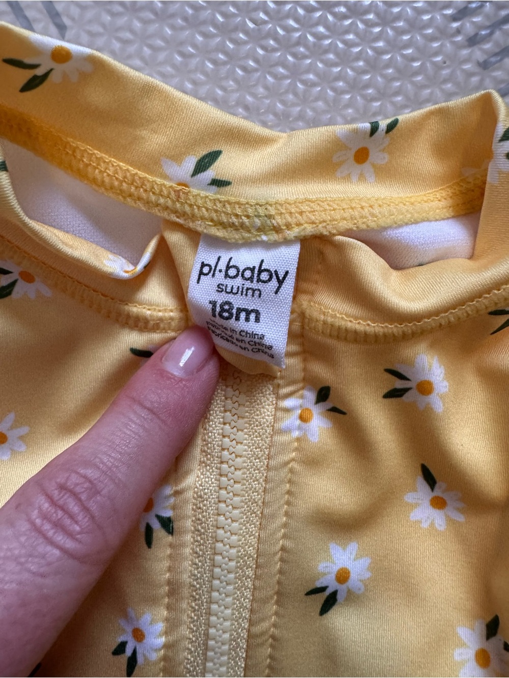 2 Yellow One-Piece Swimsuits - 12-18 Months (used once) - Picture 2 of 4